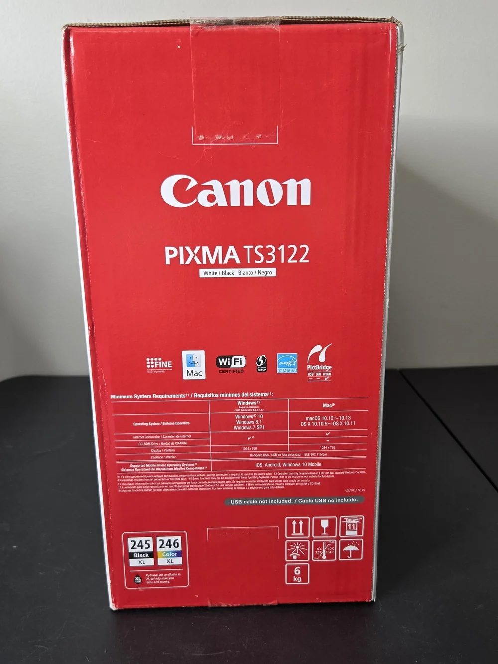 Canon PIXMA TS3122 Inkjet Printer Box Wireless All-In-One